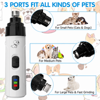 Lime à ongles électrique multifonctionnelle moderne en plastique pour animaux de compagnie avec lumière LED, silencieuse, 2 vitesses, outil de toilettage indolore pour pattes de chiot