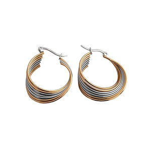 Pendientes de Acero Inoxidable de Tres Capas Circulares, Versátiles, Modernos, de Tres Colores, Estilo Único y Simple, de Moda - Product Image 5