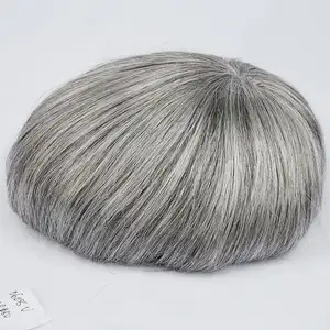 Hot Selling Healthy Human Grey Hair Mens Toupee Hair Piece Thin Skin Soft Curly Men's Toupee