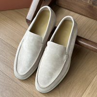 Mocassins plats pour hommes, style italien, en cuir souple tissé à la main, semelle en caoutchouc antidérapante