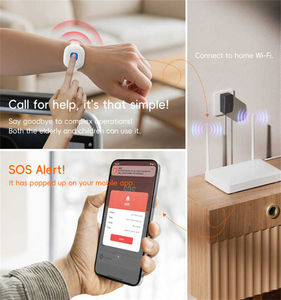 2025 Tuya Smart WiFi Sicherheit SOS Uhr Wasserdichtes Notfall warn armband Älterer Sturz <span class=keywords><strong>alarm</strong></span> Panik knopf Persönlicher <span class=keywords><strong>Alarm</strong></span> Verwendung - Product Image 5