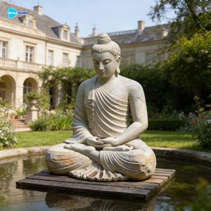 <span class=keywords><strong>Statue</strong></span> di <span class=keywords><strong>Buddha</strong></span> Meditante in Marmo Bianco a Grandezza Naturale, Scultura Religiosa in Pietra Intagliata a Mano per Decorazione di Giardini e Parchi - Product Image 4