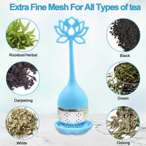 Saquinho de chá seguro, ecológico, não tóxico, reutilizável, infusor de folhas de chá, filtro, ferramenta de aço inoxidável, gelatina colorida de silicone
