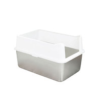 Litière pour chat en acier inoxydable de bonne qualité durable toilettes pour chat boîte à litière écologique pour chat