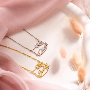 สร้อยคอจี้รูปเฮลโล คิตตี้แบบเชื่อมต่อกัน สลักชื่อได้ตามต้องการ ผลิตจากสแตนเลส เหมาะเป็นของขวัญวันเกิดสุดพิเศษ - Product Image 2