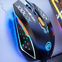 Souris ergonomique sans fil personnalisée à 6 boutons, silencieuse, rechargeable, double mode, lumineuse et colorée, pour jeux et ordinateurs portables
