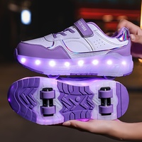 Nouvelles chaussures tendance pour hommes et femmes, chaussures de sport lumineuses à LED respirantes et à la mode, rollers à quatre roues