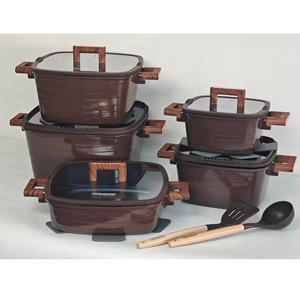 Ensemble de 15 ustensiles de cuisine classiques carrés antiadhésifs pour casserole à soupe antiadhésive Blue Diamond avec <span class=keywords><strong>poignée</strong></span> en bakélite plaquée or et base à induction - Product Image 2