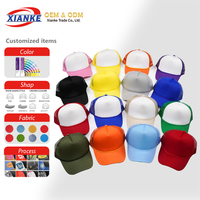 Casquettes de baseball trucker 5 panneaux en tissu éponge de performance, broderie 3D en relief personnalisée OEM X&K, imprimées numériquement, effet vieilli, 2026