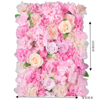 Künstliche Blumenwand-Paneel mit Gemischten Rosen und Hortensien aus Seide für Hochzeits-Hintergrund, Schaufenster und Partydekoration