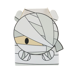 Scatole per dolcetti di Halloween, confezione da <span class=keywords><strong>4</strong></span>, simpatiche scatole regalo in carta a forma di mostro, mummia, strega e gatto per caramelle e biscotti - Product Image 3