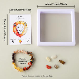 Venta al por mayor de piedras preciosas naturales, 12 signos del zodiaco, Chips de cristal, pulseras, horóscopo, joyería curativa, regalos para mujeres y hombres - Product Image 2