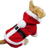 Costume de Noël pour chien Père Noël, sweat à capuche d'hiver doux et chaud avec ceinture, tenue mignonne pour chiens, vêtements de fête de Noël pour animaux de compagnie