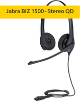 Casque d'écoute stéréo supra-auriculaire Jabra Biz 1500 Duo/Mono QD avec microphone antibruit
