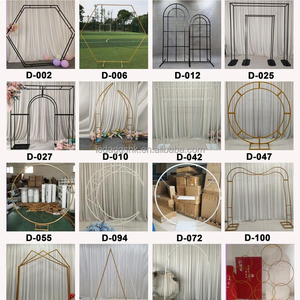 LEDA High Quality Wedding Party Events <b>Gold</b> Square Iron Metal Large Hanging Flower <b>Backdrop</b> - Product Image 4