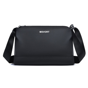 เอ็มส์วอร์ตกระเป๋าสะพายข้างผู้ชาย/กระเป๋าสะพายข้างสีดำน้ำหนักเบาระบายอากาศได้ดีสีทึบสไตล์ลำลองสำหรับเดินทางทุกวันฤดูร้อนปี 2025 - Product Image 4