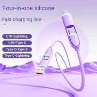 27W PD carga rápida 4 en 1 multifunción de alta velocidad tipo C Cable DE DATOS USB Universal Nylon trenzado IOS computadora móvil código de barras