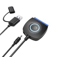 Kabel Adaptor USB 3.0 ke SATA 2-in-1 dengan Inti Tembaga Tipe-C untuk Konversi Hard Disk Mekanik/SATA SSD 2.5/3.5 inci