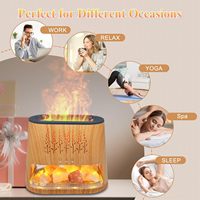 Diffuseur d'humidificateur en pierre de sel de l'Himalaya USB avec lumière changeante de couleur 260ML Générateur de brume fraîche pour la peau sèche Chambre de bébé Bureau