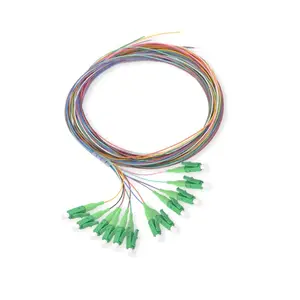 Yüksek kalite 12 çekirdek pigtail SM Simplex 1.5m 0.9mm 12 çekirdek renk Lc St Fc Sc Upc Fiber optik lif