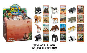 Modèles d'animaux en PVC pour l'éducation précoce des enfants, cartes mémoire d'apprentissage assorties - Aides pédagogiques pour la reconnaissance des connaissances de la petite enfance - Product Image 3