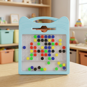 Tableau magnétique en forme de chat pour dessin et perles, jouet artistique coloré et créatif pour enfants, 15 pouces, en plastique, unisexe, 3-6 ans, Cat S - Product Image 4