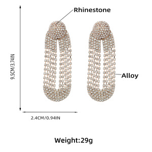 Boucles d'oreilles pendantes Kaimei <span class=keywords><strong>100</strong></span> Designs, bijoux fantaisie de luxe, brillance strassée, style féerique, pour femmes, boucles d'oreilles tendance en strass et diamants - Product Image 6