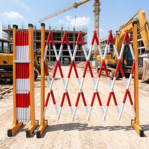 Barrière <span class=keywords><strong>de</strong></span> circulation rétractable portable, clôture extensible à ciseaux, sécurité routière sur chantier, contrôle des foules pour événements, FRP/Fibre <span class=keywords><strong>de</strong></span> verre - Product Image 4