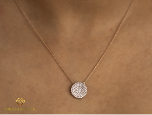 Elegante Collar de Diamantes de Oro Sólido, Delicado Collar Minimalista con Diamantes Cultivados en Laboratorio, Collar en Capas para Novias y Aniversarios - Product Image 2