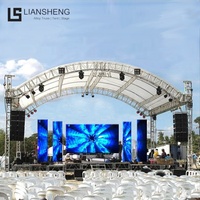 Aluminio al aire libre concierto escenario plataforma evento Truss Riser Stand Truss Display Curved Roof Truss