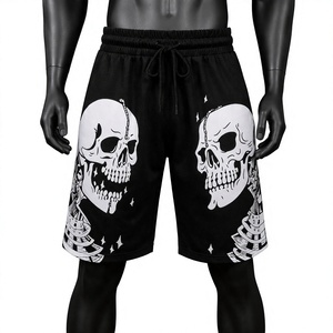 Shorts en molleton épais pour homme, style streetwear, avec motif squelette personnalisé, coupe ample, Y2K, Hip Hop, Punk, Gothique - Product Image 1