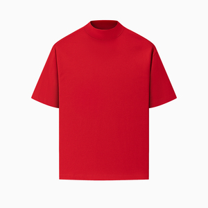 Người đàn ông của 310g 100% cotton dệt kim in Tối giản màu rắn quá khổ Ngắn Tay Áo Cổ Tròn T-Shirt nặng lỏng lẻo Thả Vai - Product Image 5