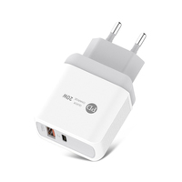 Adaptor daya USB untuk ponsel, pengisi daya Cepat PD 20W colokan EU tipe C 20w