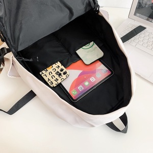 <b>Backpack</b> Casual <b>Backpack</b> For <b>School</b> Students 15 Inch Laptop Capacity Neutral Gender White Gray Black Red Solid Color - Product Image 4