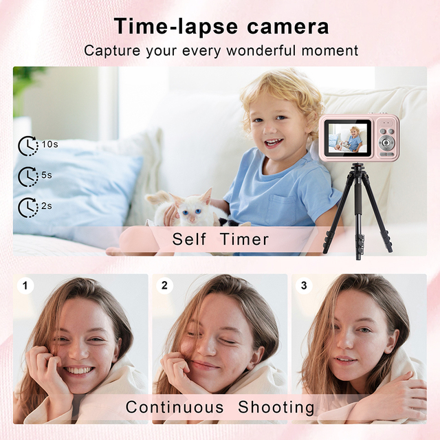 Camera Factory 48 Million 2.4inch IPS CMOS Kids Camera Toy Gift 4K Vlogging Recording 10x-20x Optical Zoom Retro Camera