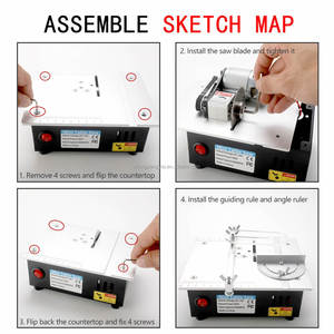 Sierra de Mesa Mini de Escritorio 110v/220v, Máquina de Corte Pequeña de 2 Pulgadas para Bricolaje, Puede Cortar Madera, Aleación de Aluminio, Kit de Sierra de Mesa Mini - Product Image 6