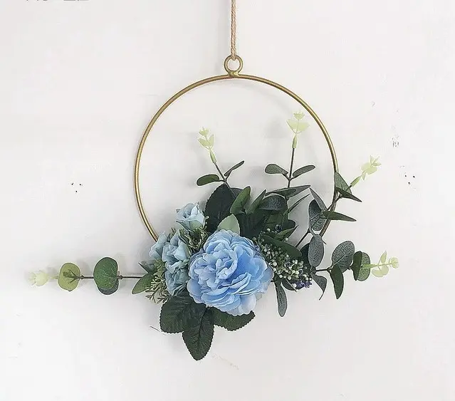 Wholesale Nordic Creative Wall Hangings, Wrought Iron Wall Ornaments Simulation Flower Home Pendant Wall Decoration Hanging