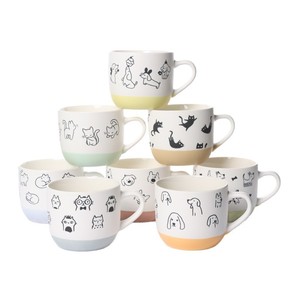 Mug <span class=keywords><strong>à</strong></span> <span class=keywords><strong>café</strong></span> en céramique au design original, mignon chat et chien, <span class=keywords><strong>grande</strong></span> capacité pour couple, respectueux de l'environnement, compatible micro-ondes, esthétique - Product Image 5
