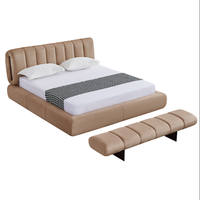 2026 Luxuriöse Schlafzimmermöbel: Doppel-, Einzel- und Queen-Size-Betten, modernes Holzbett-Set, Kingsize-Bettrahmen mit Lederkopfteil