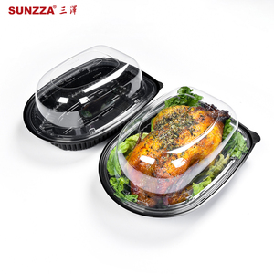 Sunzza gói tùy chỉnh màu đen thức ăn nhanh Takeaway gà nướng hộp với xử lý Takeaway container chiên gà bao bì - Product Image 1
