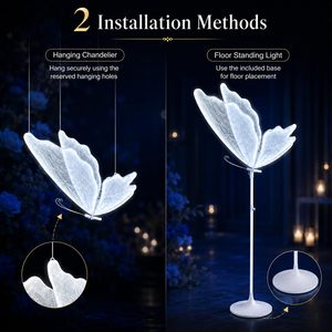 Lampe LED dynamique en forme de papillon avec oscillation automatique, étanche, pour éclairage paysager extérieur et visites nocturnes panoramiques - Product Image 6