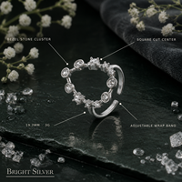 Bague ouverte en cuivre avec zircons cubiques multi-serties, bande texturée, ajustable, pour femme, élégante, bijou de mode quotidienne, cadeau