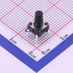 TS-1002-BR09516 Tactile Switch Through hole-4P,6x6mm Switch Single Pole Single Throw Round Button 1.6N Through Hole - Product Image 1