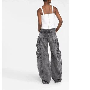 <span class=keywords><strong>กางเกง</strong></span>ยีนส์เอว<span class=keywords><strong>สูง</strong></span>สำหรับผู้หญิง<span class=keywords><strong>กางเกง</strong></span>คาร์โก้เอว<span class=keywords><strong>สูง</strong></span>แบบลำลองผ้าเดนิมผ้าฝ้ายทอลายทแยงสไตล์วินเทจสำหรับนักเรียน Y2k ใหม่ - Product Image 3