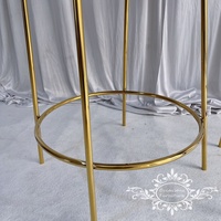 Chaise de bar en acier inoxydable doré pour mariage avec coussin en velours noir Meubles pour événements de cocktail Tabourets de bar