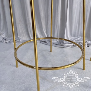 Wedding Golden Stainless Steel Bar <strong>Chair</strong> with Black <strong>Velvet</strong> Cushion High <strong>Cocktail</strong> Events Furniture Barstools - Product Image 5