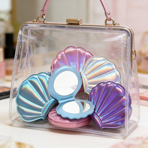 Iridescent Shell <strong>Compact</strong> <strong>Mirror</strong> Double Sided Mini Pocket <strong>Mirror</strong> Holographic Travel Vanity <strong>Mirror</strong> for Women Girls Gift - Product Image 3
