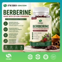 Gummies à la berbérine et à la cannelle, saveur naturelle, soutien immunitaire et digestif, complément de berbérine, service OEM ODM, fourniture directe usine