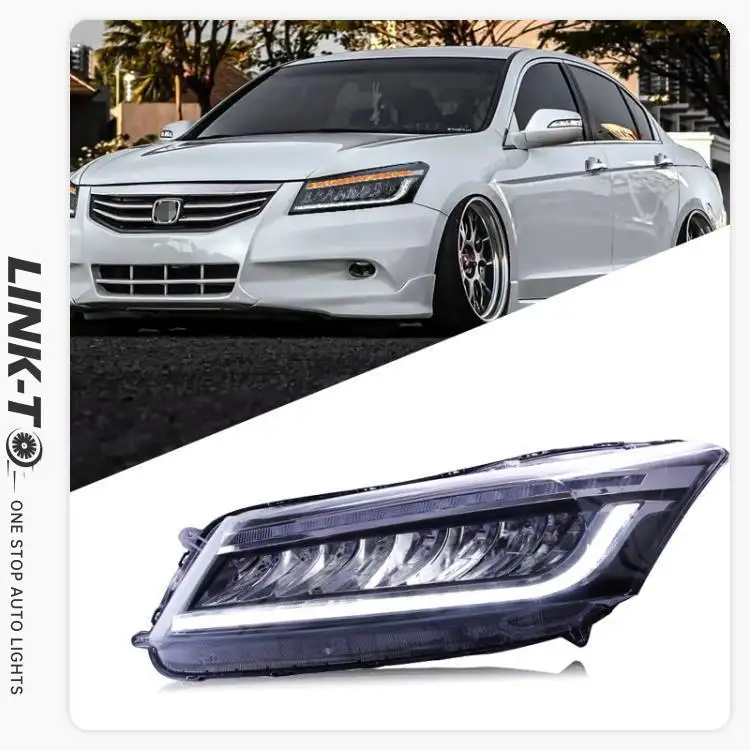 LINK-TO For Honda Accord 2008 2009 2010 2011 2012 2013 Headlight Assembly Modification LED Daytime Running Light Turn Signal