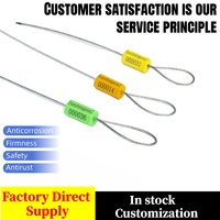 Scellé de sécurité en câble d'acier Huasheng HS-CS 3012 avec étiquette anti-effraction et numérotation pour livraison express, longueur personnalisable